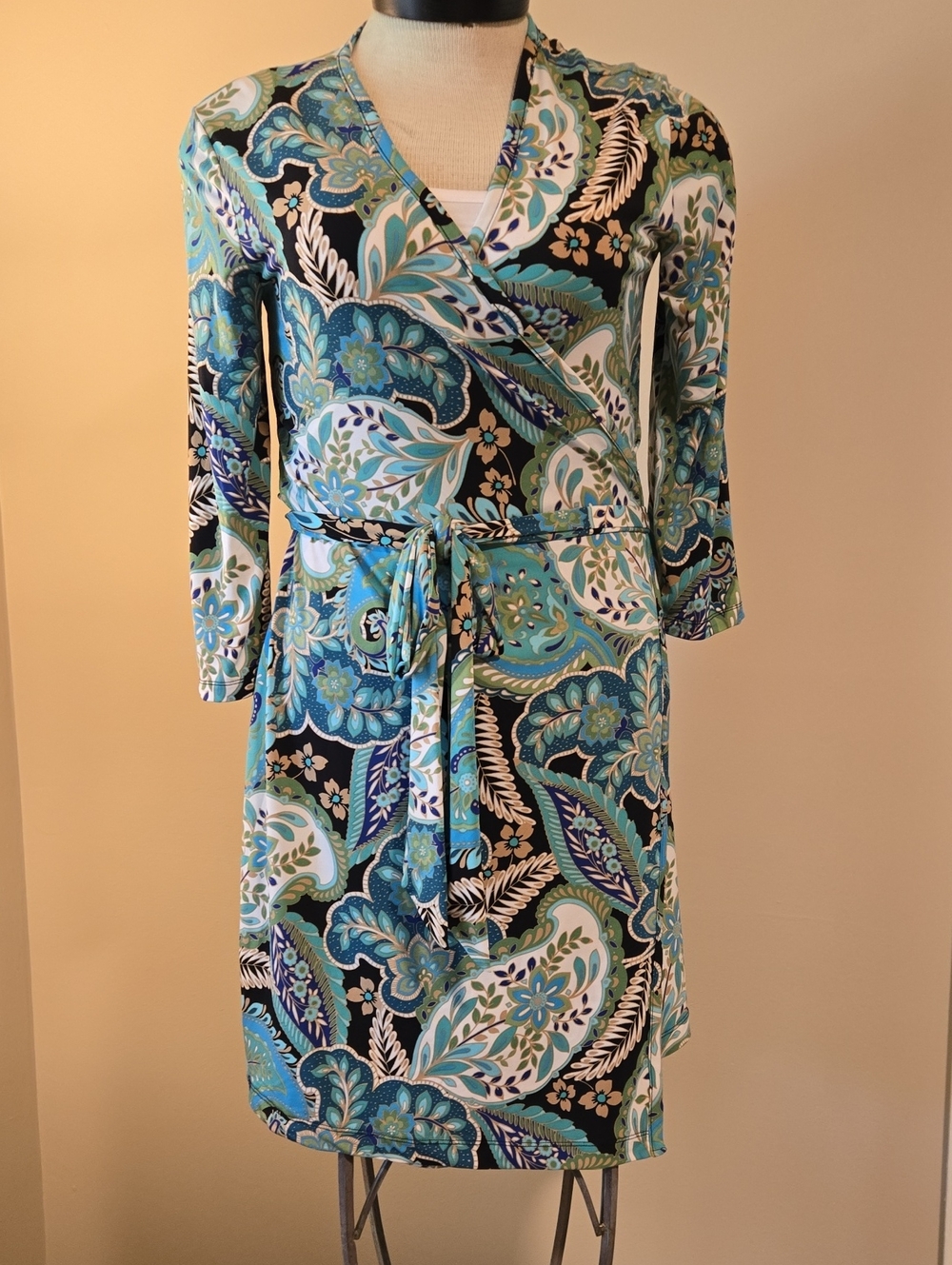 Women’s Teal Floral Wrap Dress
